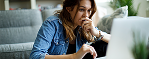 Girl looking at computer