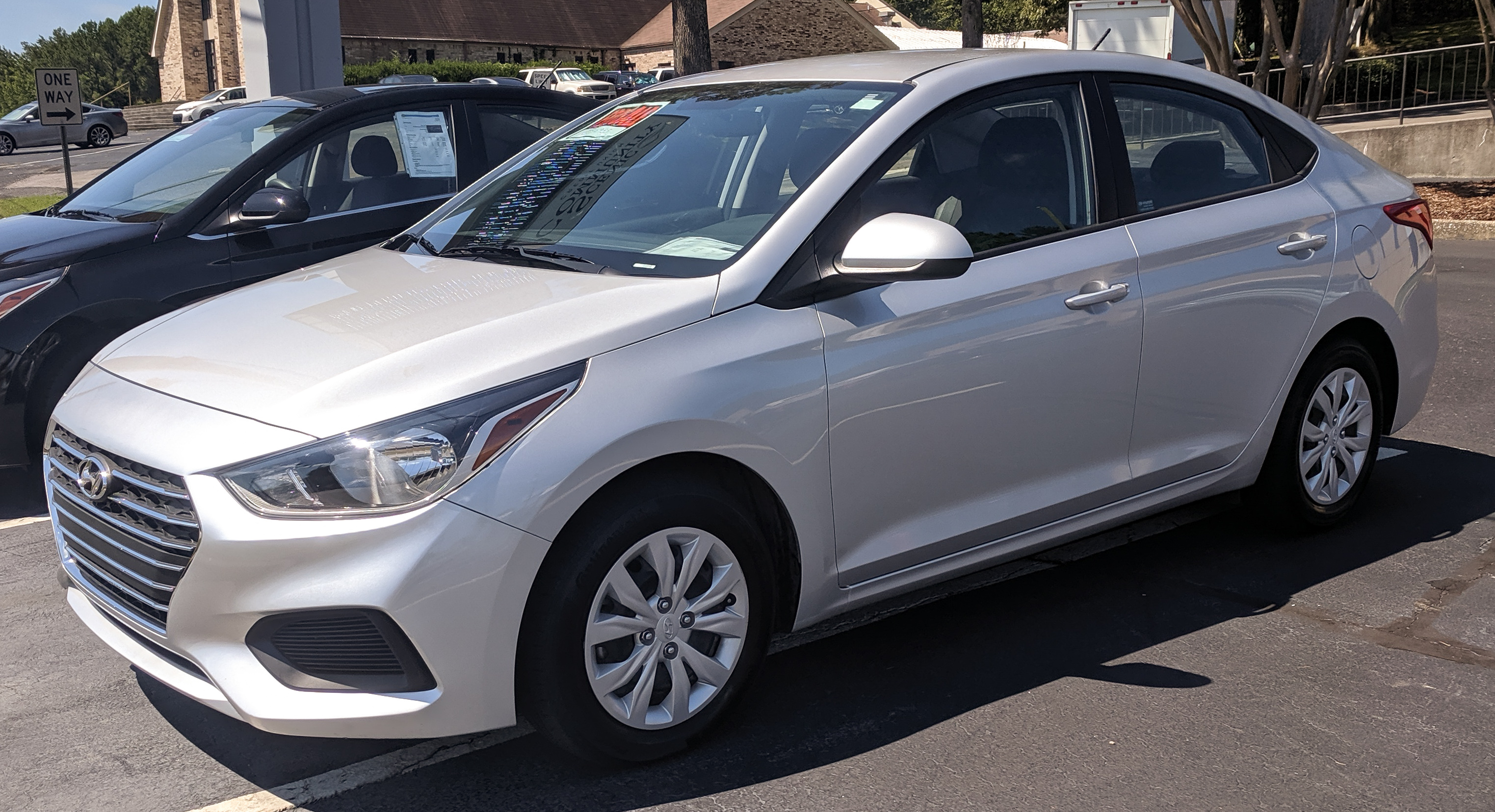 Silver Hyundai Accent for sale.